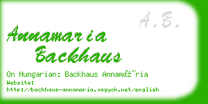 annamaria backhaus business card